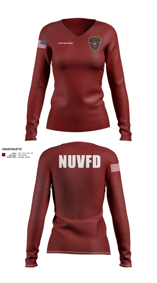 North Union TWP VFD Women's Long Sleeve V-neck Shirt - 40