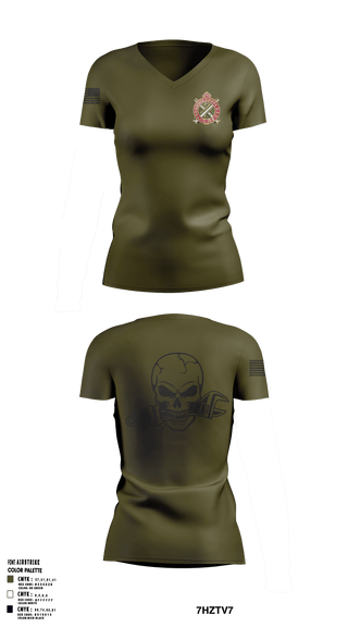 Women's Short Sleeve Vneck Shirt, 829 EVCC, National Guard, Teamtime, Team time, sublimation, custom sports apparel, team uniforms, spirit wear, spiritwear, sports uniforms, custom shirts, team store, custom team store, fundraiser sports, apparel fundraiser
