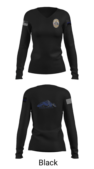 Women's Long Sleeve Vneck Shirt, Eagle Police Department, Police, Teamtime, Team time, sublimation, custom sports apparel, team uniforms, spirit wear, spiritwear, sports uniforms, custom shirts, team store, custom team store, fundraiser sports, apparel fundraiser
