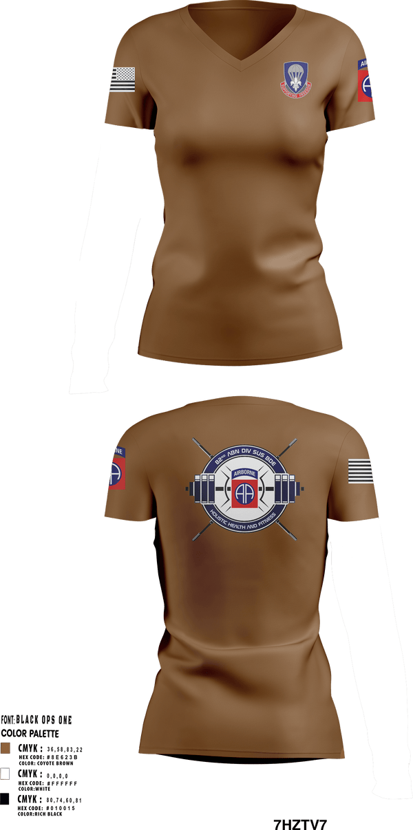 Women's Short Sleeve Vneck Shirt, 82nd ADSB H2F, Army, Teamtime, Team time, sublimation, custom sports apparel, team uniforms, spirit wear, spiritwear, sports uniforms, custom shirts, team store, custom team store, fundraiser sports, apparel fundraiser