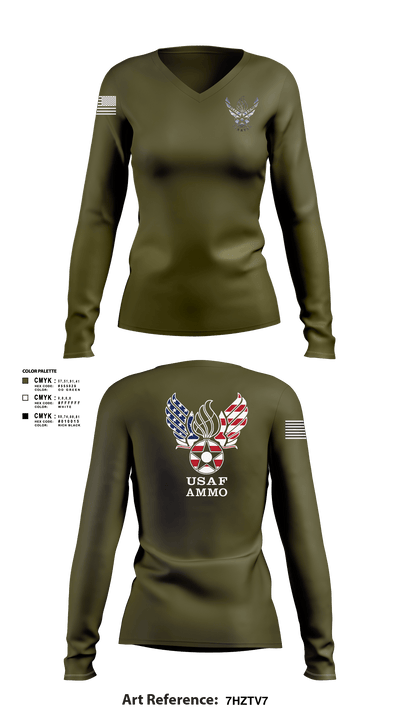 7th Munitions Sq 29669967 Women's Long Sleeve V-neck Shirt - 101