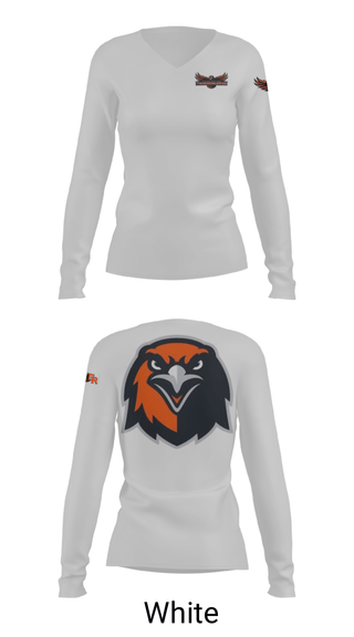Women's Long Sleeve Vneck Shirt, Thunderhawks, Baseball, Teamtime, Team time, sublimation, custom sports apparel, team uniforms, spirit wear, spiritwear, sports uniforms, custom shirts, team store, custom team store, fundraiser sports, apparel fundraiser