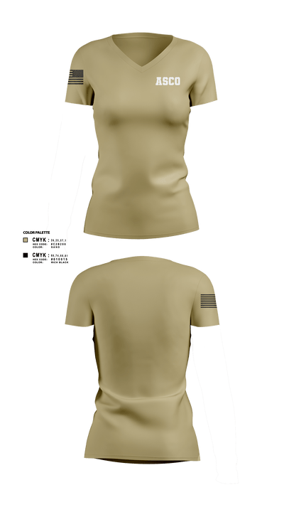 ACSO 78594459 Women's Short Sleeve V-neck Shirt - 102