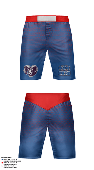 Fight Shorts, Greene Central Rams, Wrestling, Teamtime, Team time, sublimation, custom sports apparel, team uniforms, spirit wear, spiritwear, sports uniforms, custom shirts, team store, custom team store, fundraiser sports, apparel fundraiser