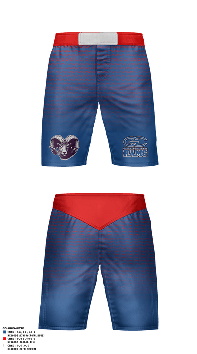 Greene Central Rams 3698079 Fight Shorts - 1