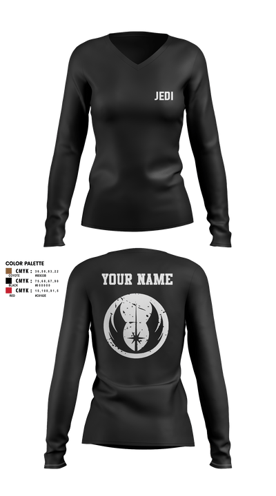 ObieWan 23588262 Women's Long Sleeve V-neck Shirt - 4