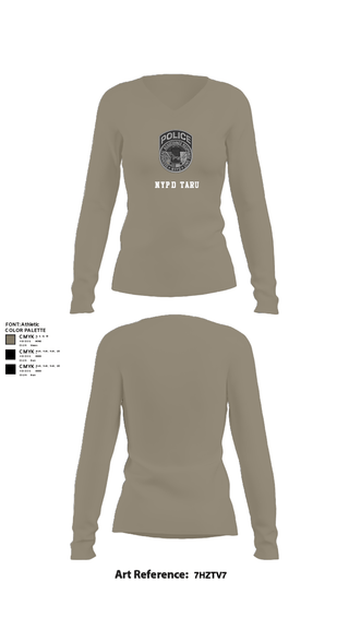 Women's Long Sleeve Vneck Shirt, NYPD TARU, Police, Teamtime, Team time, sublimation, custom sports apparel, team uniforms, spirit wear, spiritwear, sports uniforms, custom shirts, team store, custom team store, fundraiser sports, apparel fundraiser