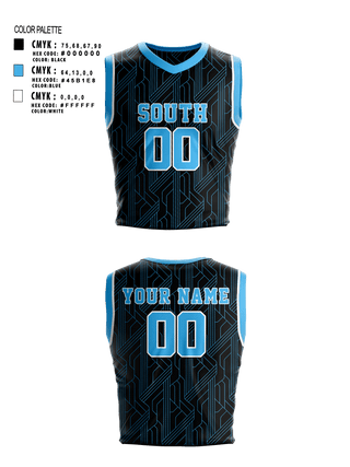 Mens Basketball Jersey, South, Men's Basketball, Teamtime, Team time, sublimation, custom sports apparel, team uniforms, spirit wear, spiritwear, sports uniforms, custom shirts, team store, custom team store, fundraiser sports, apparel fundraiser