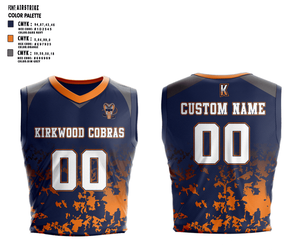 Mens Basketball Jersey, Kirkwood Cobras, Men's Basketball, Teamtime, Team time, sublimation, custom sports apparel, team uniforms, spirit wear, spiritwear, sports uniforms, custom shirts, team store, custom team store, fundraiser sports, apparel fundraiser