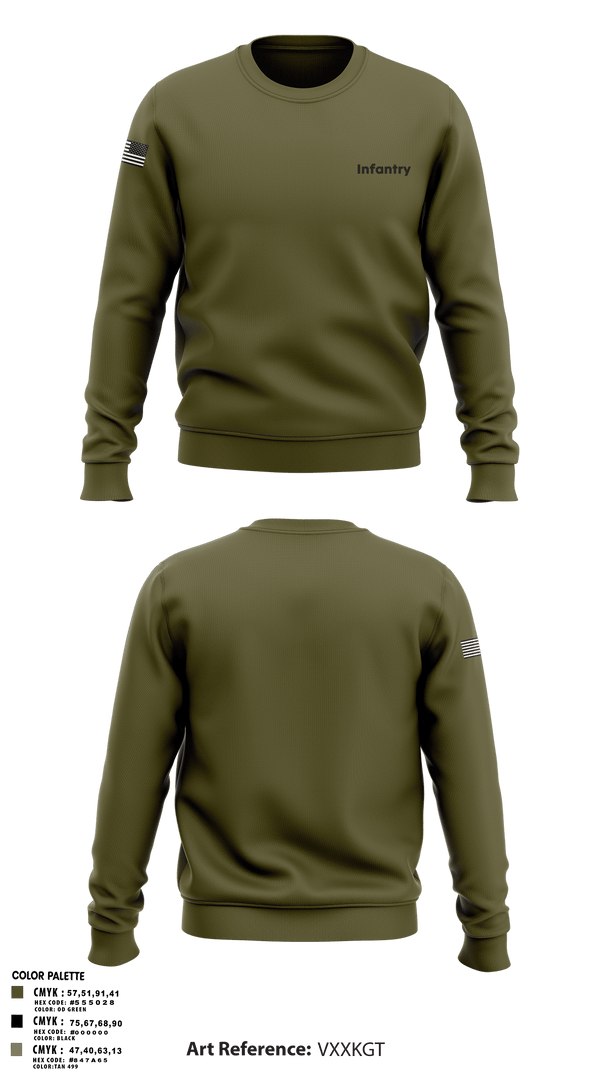 Crew Neck Sweatshirt, Infantry, , Teamtime, Team time, sublimation, custom sports apparel, team uniforms, spirit wear, spiritwear, sports uniforms, custom shirts, team store, custom team store, fundraiser sports, apparel fundraiser