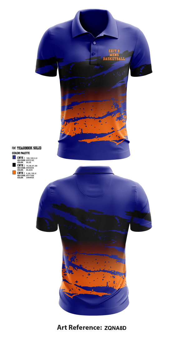Short Sleeve Performance Polo, Exit 8, Men's Basketball, Teamtime, Team time, sublimation, custom sports apparel, team uniforms, spirit wear, spiritwear, sports uniforms, custom shirts, team store, custom team store, fundraiser sports, apparel fundraiser