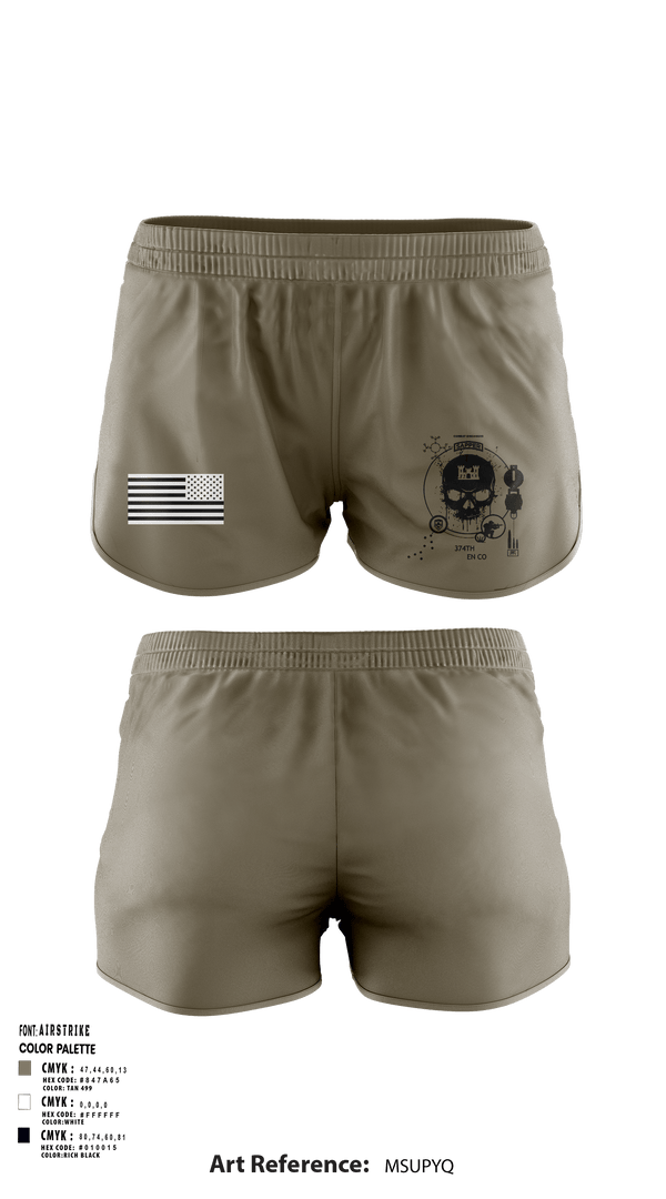 Women's Shorts, 374TH CECI, Army, Teamtime, Team time, sublimation, custom sports apparel, team uniforms, spirit wear, spiritwear, sports uniforms, custom shirts, team store, custom team store, fundraiser sports, apparel fundraiser