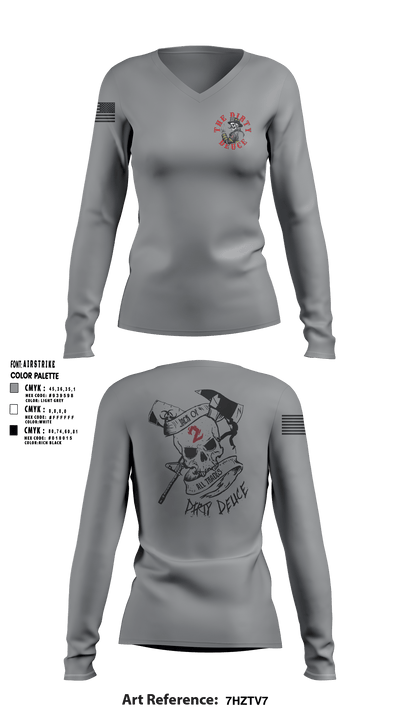 386th ECES/CEF 44039063 Women's Long Sleeve V-neck Shirt - 4