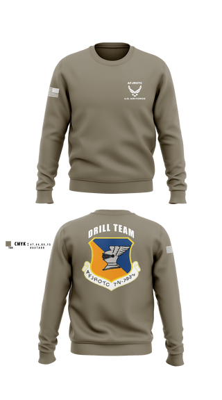 Crew Neck Sweatshirt, WBHS AFJROTC, Air Force, Teamtime, Team time, sublimation, custom sports apparel, team uniforms, spirit wear, spiritwear, sports uniforms, custom shirts, team store, custom team store, fundraiser sports, apparel fundraiser