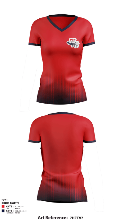 FYD Tampa Bay Pop Warner 49950340 Women's Short Sleeve V-neck Shirt - 1