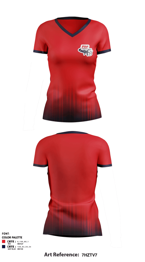 Women's Short Sleeve Vneck Shirt, FYD Tampa Bay Pop Warner, Football, Teamtime, Team time, sublimation, custom sports apparel, team uniforms, spirit wear, spiritwear, sports uniforms, custom shirts, team store, custom team store, fundraiser sports, apparel fundraiser