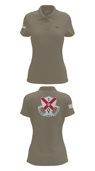 Women's Short Sleeve Performance Polo, C Co 1-124 Rifle Company, National Guard, Teamtime, Team time, sublimation, custom sports apparel, team uniforms, spirit wear, spiritwear, sports uniforms, custom shirts, team store, custom team store, fundraiser sports, apparel fundraiser