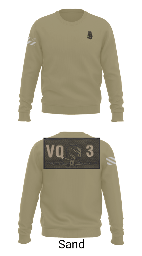 Crew Neck Sweatshirt, VQ-3 DET TRVS, Navy, Teamtime, Team time, sublimation, custom sports apparel, team uniforms, spirit wear, spiritwear, sports uniforms, custom shirts, team store, custom team store, fundraiser sports, apparel fundraiser