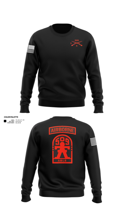 3-509th Parachute Infantry BN Able Nation 10459424 Crew Neck Sweatshirt - 21