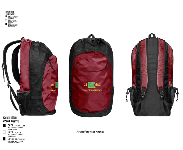 Gear Bag, 21ST MILITARY POLICE COMPANY (AIRBORNE), Army, Teamtime, Team time, sublimation, custom sports apparel, team uniforms, spirit wear, spiritwear, sports uniforms, custom shirts, team store, custom team store, fundraiser sports, apparel fundraiser