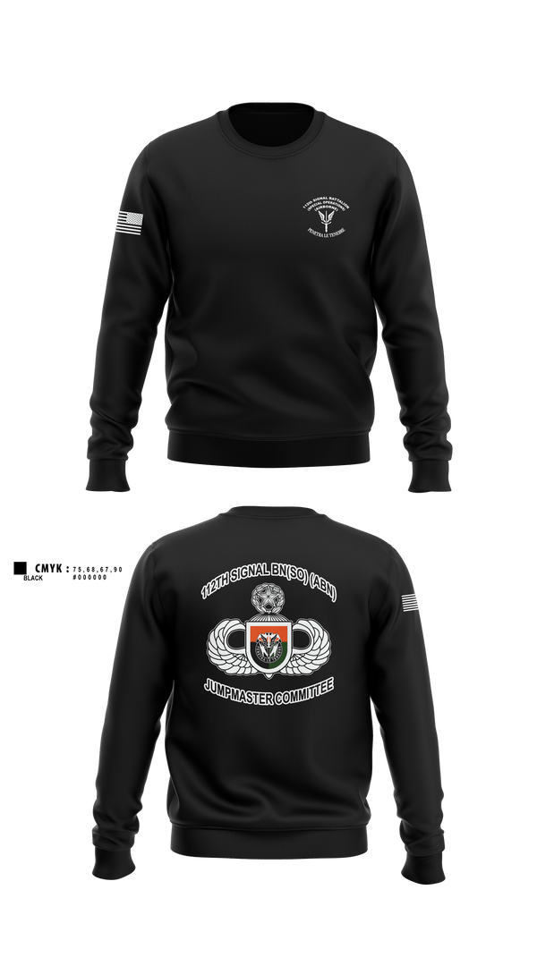 Crew Neck Sweatshirt, MCPOD-XVIII Airborne Corps2d Battalion, 3d Special Forces Group112th Signal Jumpmaster, Army, Teamtime, Team time, sublimation, custom sports apparel, team uniforms, spirit wear, spiritwear, sports uniforms, custom shirts, team store, custom team store, fundraiser sports, apparel fundraiser