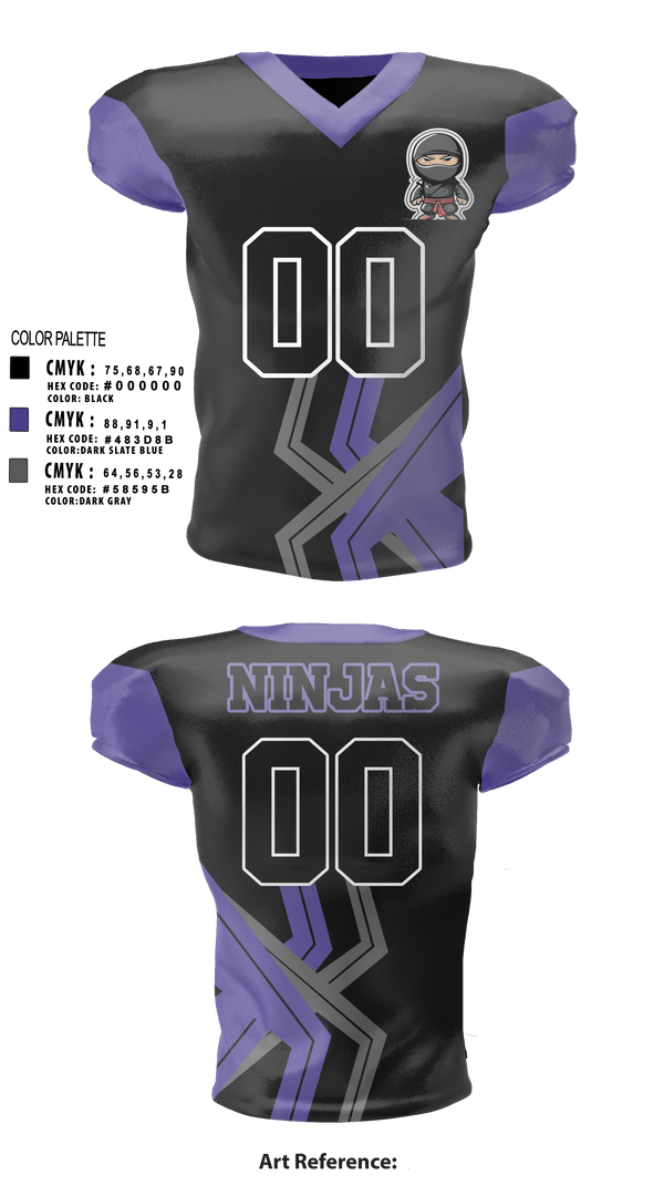 Football Jersey, Ninjas, Football, Teamtime, Team time, sublimation, custom sports apparel, team uniforms, spirit wear, spiritwear, sports uniforms, custom shirts, team store, custom team store, fundraiser sports, apparel fundraiser