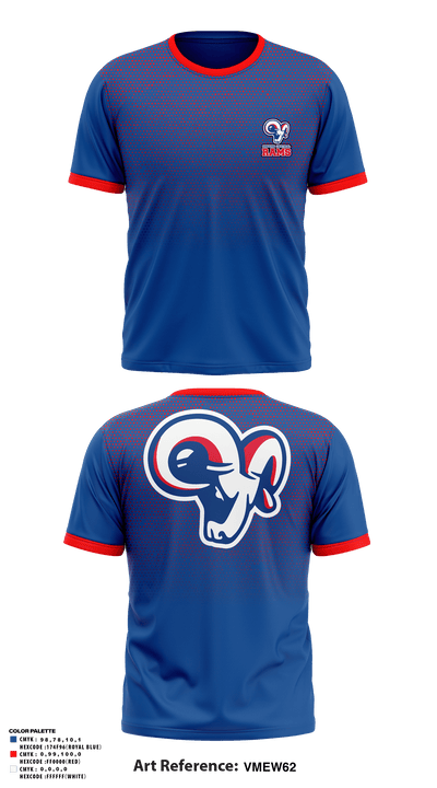 Greene Central Rams 3698079 Short Sleeve Performance Shirt - 2