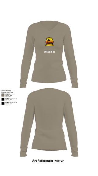 Women's Long Sleeve Vneck Shirt, MSRON 11, Navy, Teamtime, Team time, sublimation, custom sports apparel, team uniforms, spirit wear, spiritwear, sports uniforms, custom shirts, team store, custom team store, fundraiser sports, apparel fundraiser