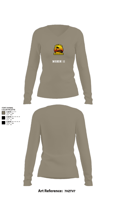 MSRON 11 26048163 Women's Long Sleeve V-neck Shirt - 59