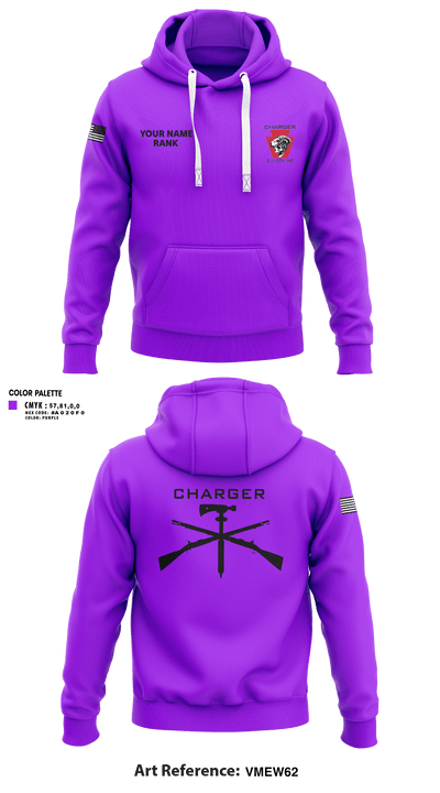 Charger Co. / 2-112th Infantry Battalion 37738588 Hoodie - 5