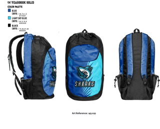 Gear Bag, Sharks, Men's Basketball, Teamtime, Team time, sublimation, custom sports apparel, team uniforms, spirit wear, spiritwear, sports uniforms, custom shirts, team store, custom team store, fundraiser sports, apparel fundraiser