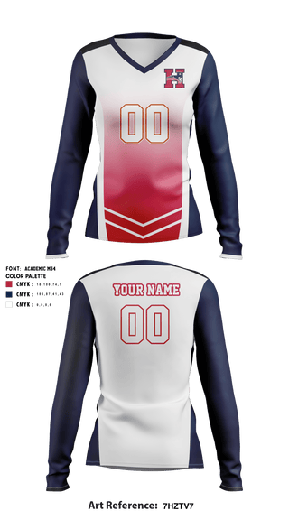 Women's Long Sleeve Vneck Shirt, Heritage High School Volleyball, Women's Volleyball, Teamtime, Team time, sublimation, custom sports apparel, team uniforms, spirit wear, spiritwear, sports uniforms, custom shirts, team store, custom team store, fundraiser sports, apparel fundraiser