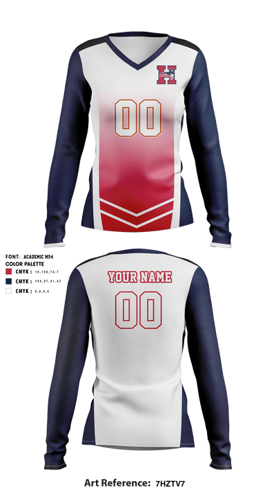 Heritage High School Volleyball 15690594 Women's Long Sleeve V-neck Shirt - 40
