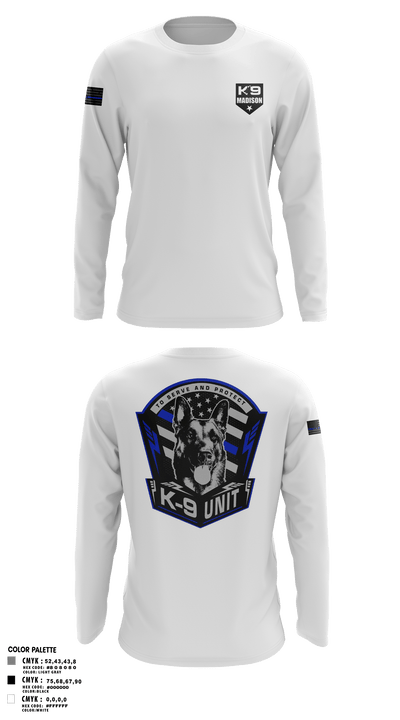 K-9 37862804 Long Sleeve Performance Polo - 2