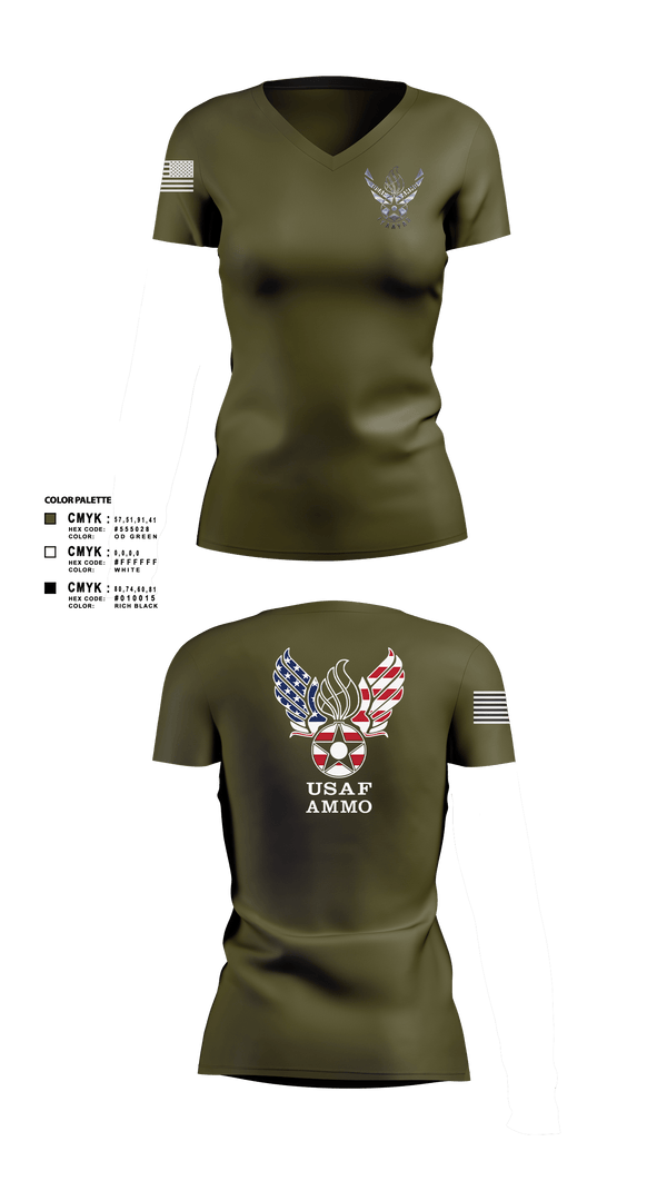 Women's Short Sleeve Vneck Shirt, 7th Munitions Sq, Air Force, Teamtime, Team time, sublimation, custom sports apparel, team uniforms, spirit wear, spiritwear, sports uniforms, custom shirts, team store, custom team store, fundraiser sports, apparel fundraiser