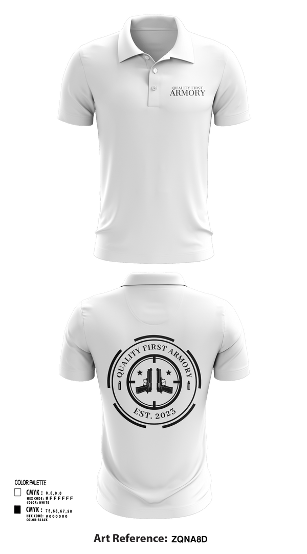 Short Sleeve Performance Polo, QUALITY FIRST ARMORY, , Teamtime, Team time, sublimation, custom sports apparel, team uniforms, spirit wear, spiritwear, sports uniforms, custom shirts, team store, custom team store, fundraiser sports, apparel fundraiser