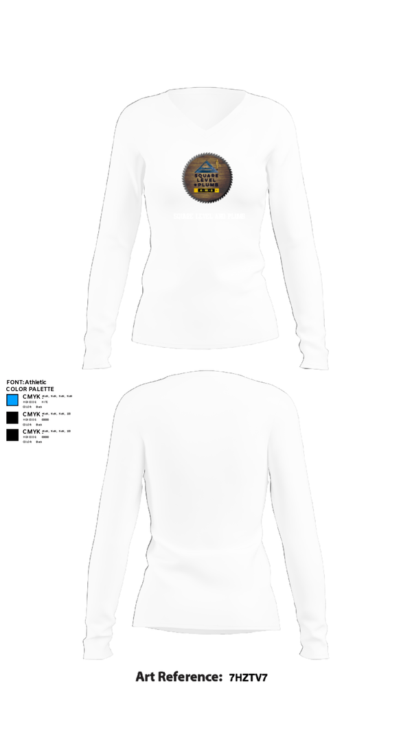 Women's Long Sleeve Vneck Shirt, Square Level and Plumb, , Teamtime, Team time, sublimation, custom sports apparel, team uniforms, spirit wear, spiritwear, sports uniforms, custom shirts, team store, custom team store, fundraiser sports, apparel fundraiser