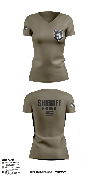 Alexander County Sheriff Office K-9 79284427 Women's Short Sleeve V-neck Shirt - 1
