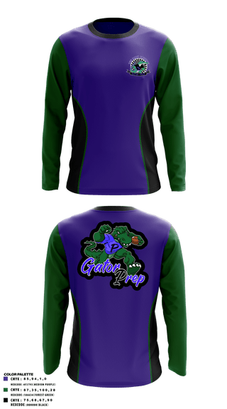 Long Sleeve Performance Shirt, Gator Prep, Football, Teamtime, Team time, sublimation, custom sports apparel, team uniforms, spirit wear, spiritwear, sports uniforms, custom shirts, team store, custom team store, fundraiser sports, apparel fundraiser
