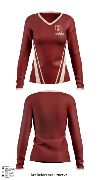 Vikings 49892690 Women's Long Sleeve V-neck Shirt - 2