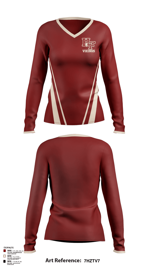 Women's Long Sleeve Vneck Shirt, Vikings, Cheer, Teamtime, Team time, sublimation, custom sports apparel, team uniforms, spirit wear, spiritwear, sports uniforms, custom shirts, team store, custom team store, fundraiser sports, apparel fundraiser