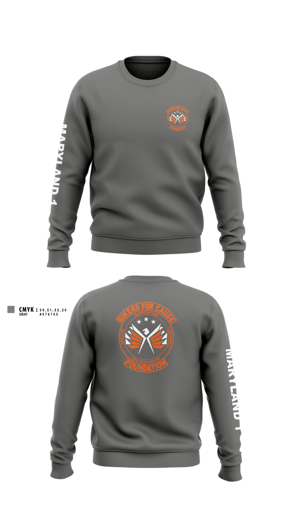 Crew Neck Sweatshirt, Bikers For Cause Foundation, , Teamtime, Team time, sublimation, custom sports apparel, team uniforms, spirit wear, spiritwear, sports uniforms, custom shirts, team store, custom team store, fundraiser sports, apparel fundraiser