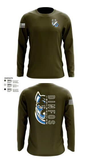 Long Sleeve Performance Shirt, DINFOS (Defense Information School), Army, Teamtime, Team time, sublimation, custom sports apparel, team uniforms, spirit wear, spiritwear, sports uniforms, custom shirts, team store, custom team store, fundraiser sports, apparel fundraiser