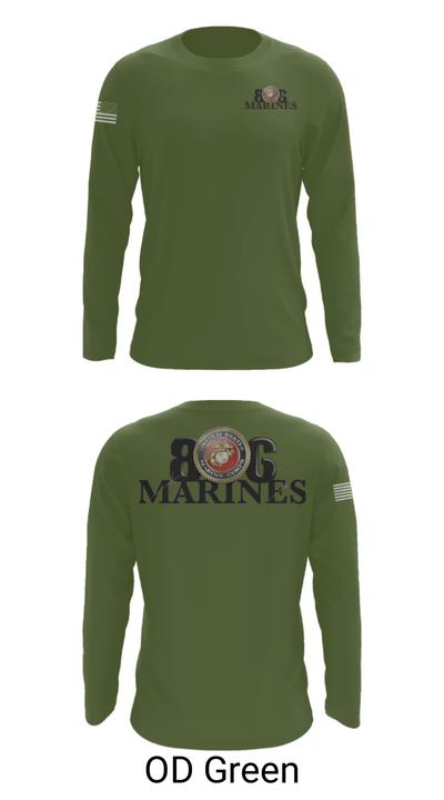 806 Marines 13874790 Long Sleeve Performance Shirt - 46