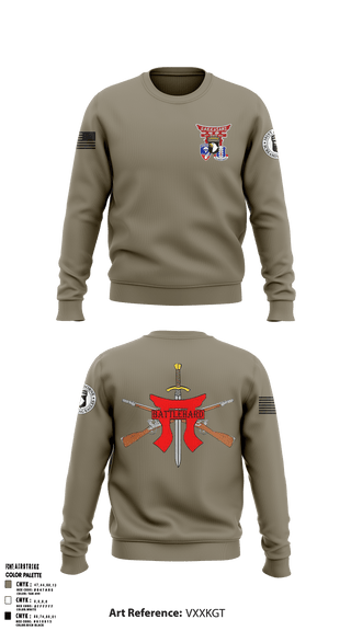 Crew Neck Sweatshirt, BCO 3-187, Army, Teamtime, Team time, sublimation, custom sports apparel, team uniforms, spirit wear, spiritwear, sports uniforms, custom shirts, team store, custom team store, fundraiser sports, apparel fundraiser