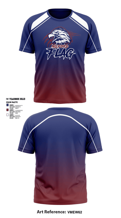 Milford Eagles Pop Warner Football and Cheer 85500081 Short Sleeve Performance Shirt - 4