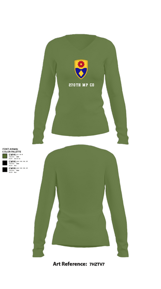 Women's Long Sleeve Vneck Shirt, 270th MP CO, National Guard, Teamtime, Team time, sublimation, custom sports apparel, team uniforms, spirit wear, spiritwear, sports uniforms, custom shirts, team store, custom team store, fundraiser sports, apparel fundraiser