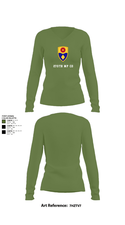 270th MP CO 56608510 Women's Long Sleeve V-neck Shirt - 40