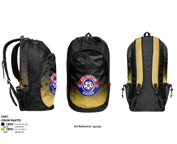 Gear Bag, Arlington, Men's Soccer, Teamtime, Team time, sublimation, custom sports apparel, team uniforms, spirit wear, spiritwear, sports uniforms, custom shirts, team store, custom team store, fundraiser sports, apparel fundraiser