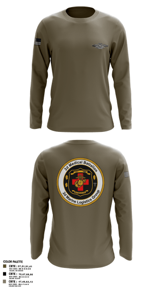 Long Sleeve Performance Shirt, 2D MED BN, 2FSSG, 2MARFORLANT, Navy, Teamtime, Team time, sublimation, custom sports apparel, team uniforms, spirit wear, spiritwear, sports uniforms, custom shirts, team store, custom team store, fundraiser sports, apparel fundraiser